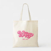 Tote Bag Wifey Est Rose Retro. Année des femmes (Dos)