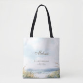Tote Bag Wild Beach Fence Ocean Grass Chic Mariage élégant (Devant)