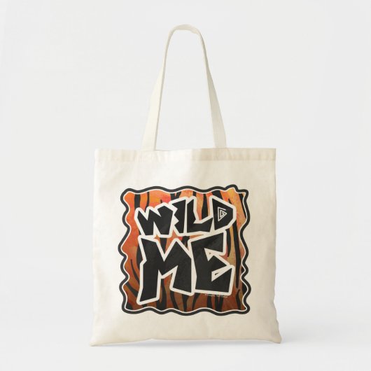 Tote Bag Wild Me Tiger Hot orange et noir (Devant)