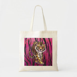 Tote Bag Wild Me Tiger noir et rose