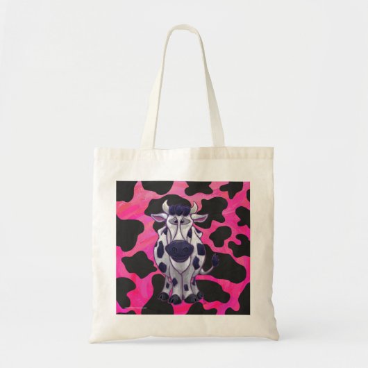 Tote Bag Wild Me Tiger noir et rose (Devant)