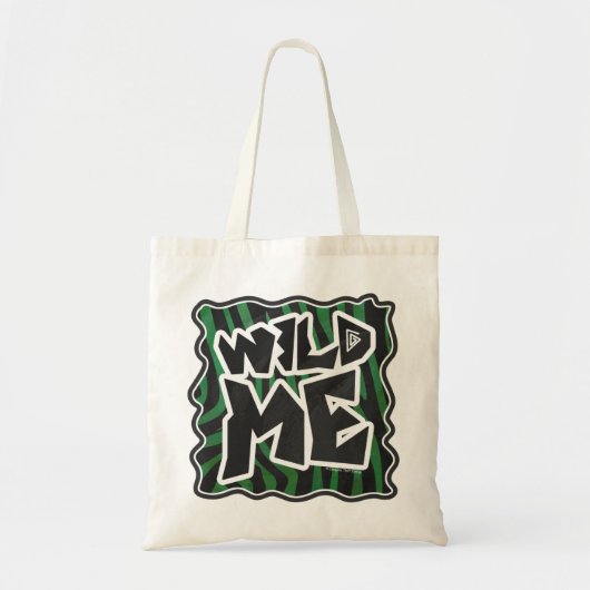 Tote Bag Wild Me vert et noir zèbre modèle (Devant)