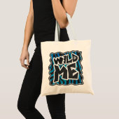 Tote Bag Wild Me Zebra Noir et Bleu (Devant (produit))