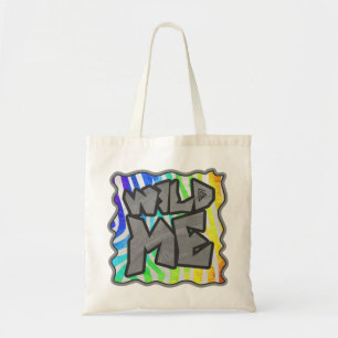 Tote Bag Wild Me Zebra Rainbow et White Print