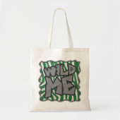Tote Bag Wild Me Zebra Vert et blanc (Devant)