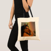 Tote Bag Wild Stallion, Golden Light and Rainbow (Devant (produit))