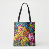 Tote Bag Wild & Trippy Mushroom Garden (Devant)