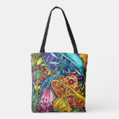 Tote Bag Wild & Trippy Mushroom Garden (Dos)