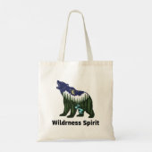 Tote Bag Wilderness Spirit Bear Silhouette | Rustic Forest (Dos)