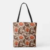 Tote Bag William Morris Anemone, beige, Brown et rouille (Dos)