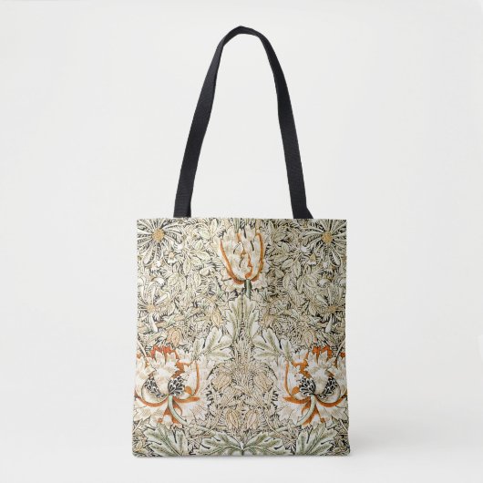 Tote Bag William Morris Antique Honeysuckle Floral Classic (Devant)