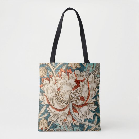 Tote Bag William Morris Antique Honeysuckle Motif Floral (Devant)