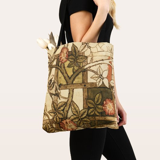 Tote Bag William Morris Bird sur Trellis, Tons de Terre Mut