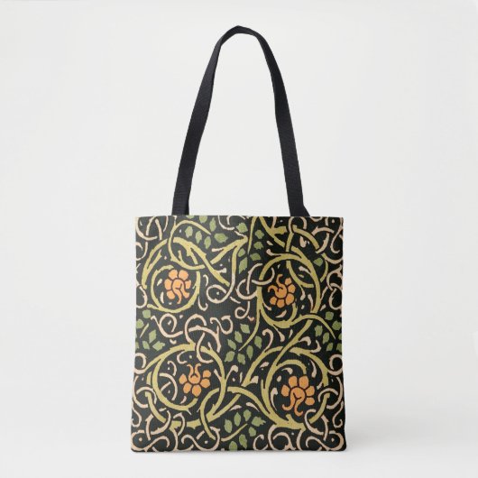 Tote Bag William Morris Black Floral Art (Devant)