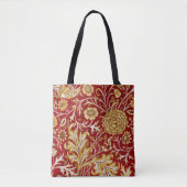 Tote Bag William Morris Cherwell Motif Floral Rouge (Devant)