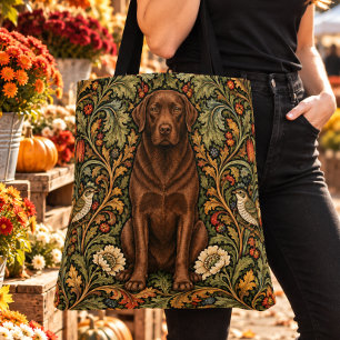 Tote Bag William Morris Chocolat Lab Floral Vintage