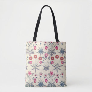 Tote Bag William Morris Daisy Motif floral Orange rouge