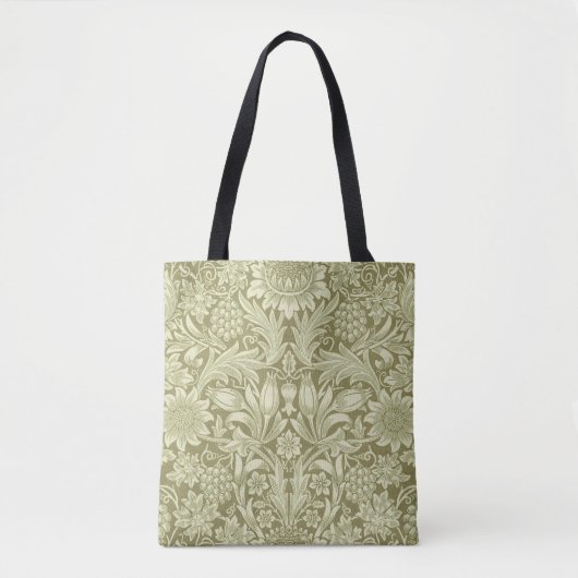 Tote Bag William Morris Fleur verte tournesol (Devant)