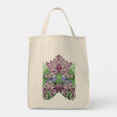 Tote Bag William Morris Folk Art Oiseaux Fleurs Acorns (Dos)