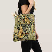 Tote Bag William Morris Forêt Tapisserie Fox Hare Peacock (De près)
