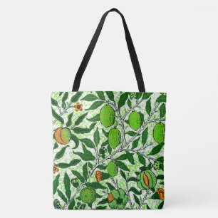 Tote Bag William Morris Fruit exotique, Vert citron vert