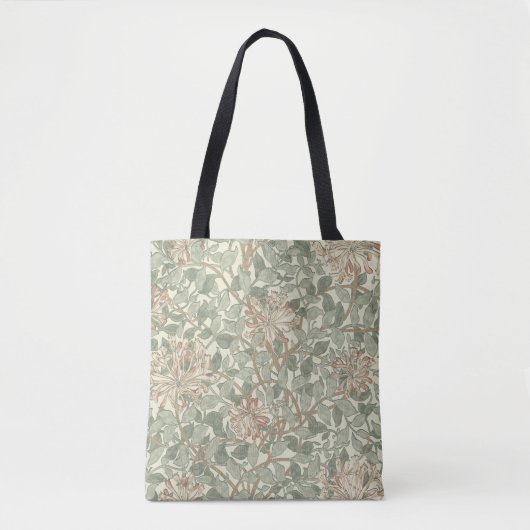 Tote Bag William Morris Honeysuckle Vert Floral (Devant)