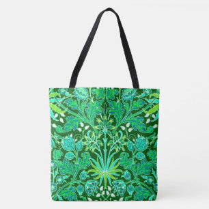 Tote Bag William Morris Hyacinth Imprimer, Emerald Green