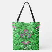 Tote Bag William Morris Hyacinth Imprimer, Lime Green (Dos)