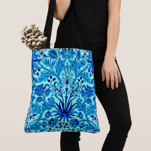 Tote Bag William Morris Hyacinth Print, Aqua et Turquoise