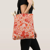 Tote Bag William Morris Iris et Lily, Mandarin Orange (De près)