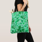 Tote Bag William Morris Iris et Lys, Vert Jade (De près)
