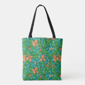 Tote Bag William Morris Irises, orange et turquoise (Dos)