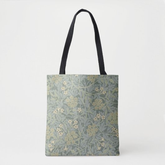 Tote Bag William Morris Jasmine Bleu Vert Art Botanique (Devant)