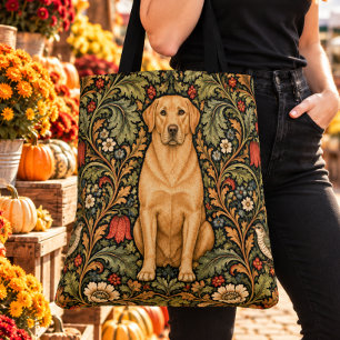 Tote Bag William Morris Jaune Lab Vintage Floral