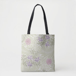 Tote Bag William Morris Lavender & Motif Larkspur rose