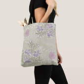 Tote Bag William Morris Lavender & Motif Larkspur rose (De près)