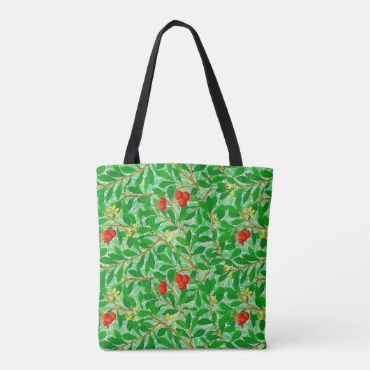 Tote Bag William Morris Lychee Motif d'arbre, vert clair (Dos)