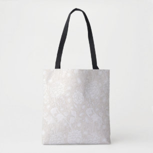 Tote Bag William Morris Motif Floral à Sepia