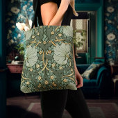 Tote Bag William Morris Pimpernel Motif or vert chaud