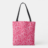 Tote Bag William Morris Thistle Damask, Fuchsia Pink (Dos)