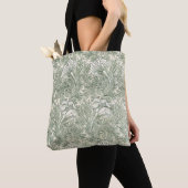 Tote Bag William Morris tulip fond textile vert (De près)