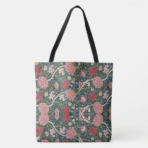 Tote Bag William Morris Vintage Floral rose vert