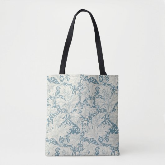 Tote Bag William Morris Wallflower bleu damas floral (Devant)