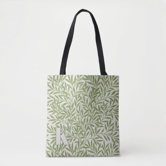 Tote Bag William Morris Willow Motif Corner initial (Devant)