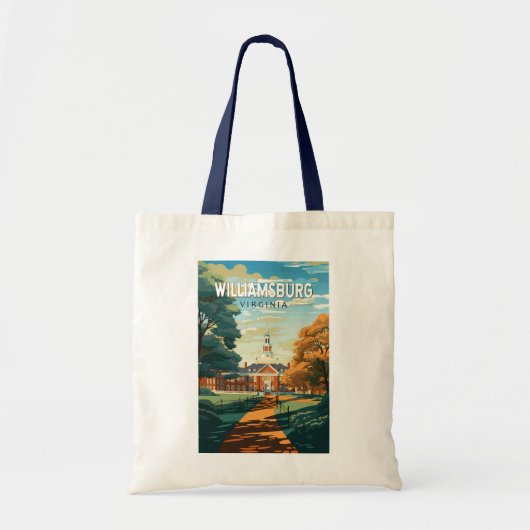 Tote Bag Williamsburg Virginia Travel Art Vintage (Devant)