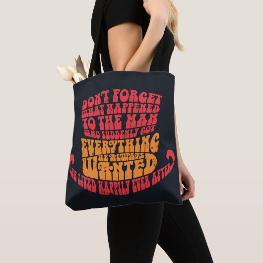 Tote Bag Willy Wonka Hat Typography (De près)