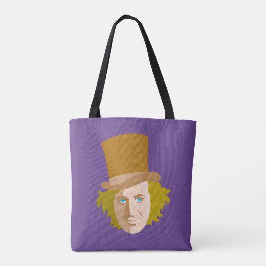 Tote Bag Willy Wonka Stenciled Face Graphic (Dos)