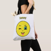 Tote Bag Winky Happy Face Emoji (De près)