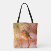 Tote Bag Winter Bluebird Vintage Distressed Art (Dos)