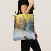 Tote Bag Winter landscape with a fox on a decline (De près)